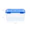 IRIS 15gal. Clear Plastic Storage Boxes with Blue Lid, 4ct.